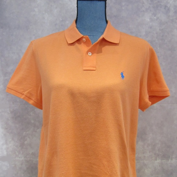 NEW Ralph Lauren Polo Orange Shirt w/ Blue Pony L - Picture 2 of 5